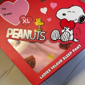 Peanuts Snoopy Pink Velour Sleep Pants,XL,New